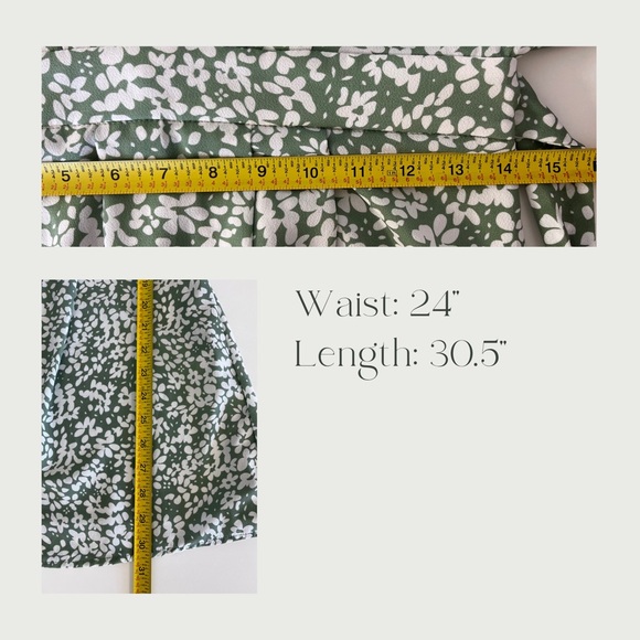 Green & White Floral Mini Dress – Size S - Picture 13 of 13